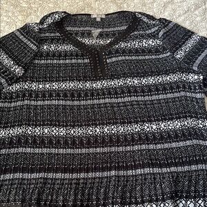 Black and White Patterned Women's Tunic